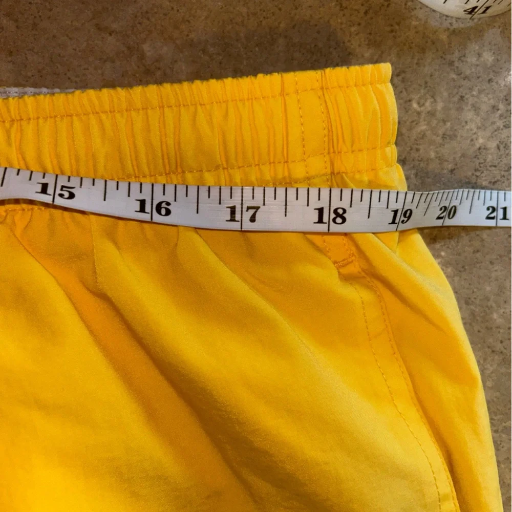 Vintage Nautica Swim Trunks - yellow/navy/white flag spell out lined